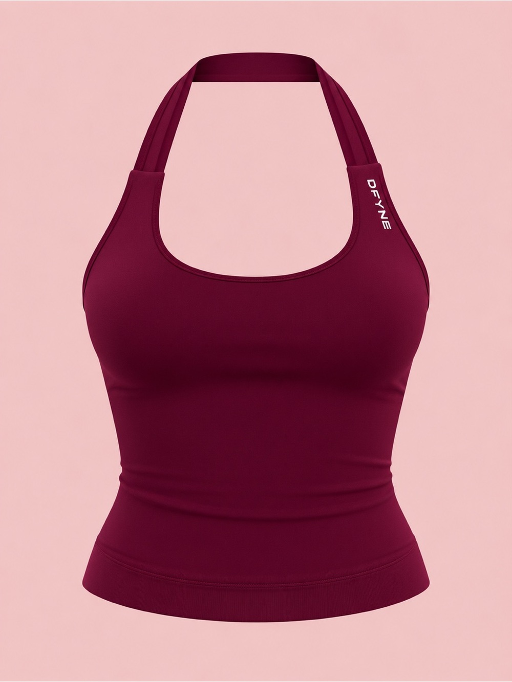 DFYNE Burgundy Halter Workout Tank